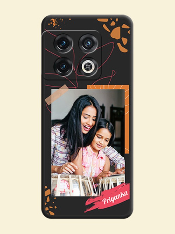 Orange Photo Frame on Space Black Custom Soft Matte Phone Back Cover - OnePlus 10 Pro 5G