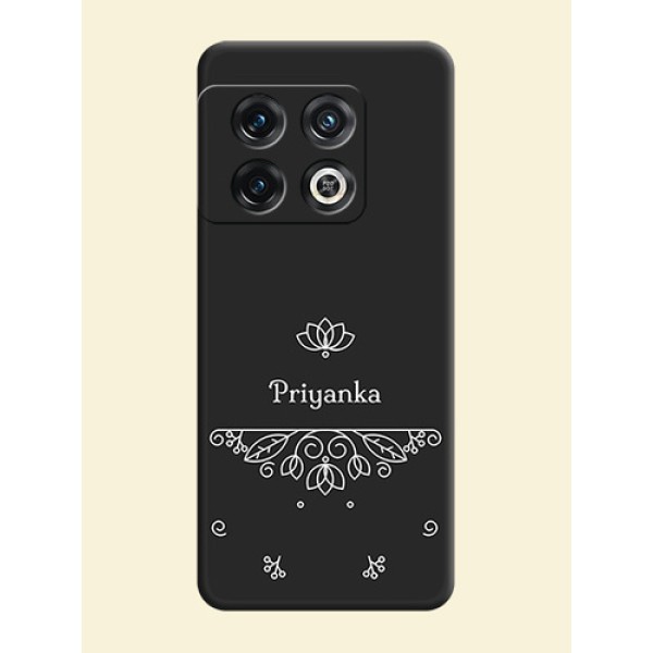 Lotus Garden Custom Text On Space Black Personalized Soft Matte Phone Covers -Oneplus 10 Pro 5G