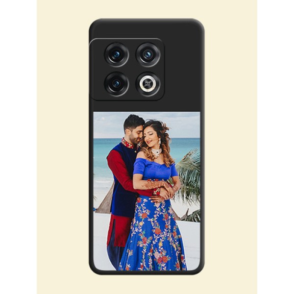 Image Upload With Space Black Color On Custom Soft Matte Mobile Back Cover - OnePlus 10 Pro 5G