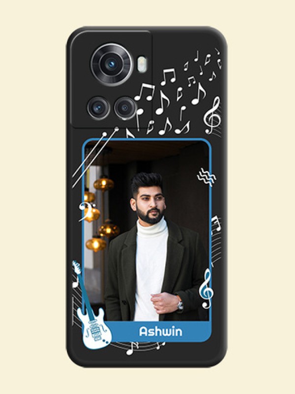 Musical Theme Design with Text on Photo on Space Black Soft Matte Mobile Case - OnePlus 10R 5G