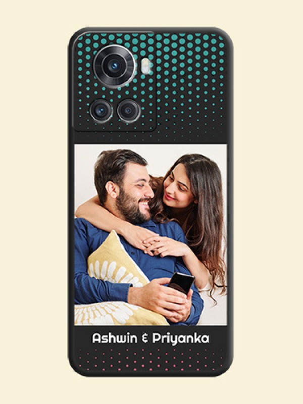 Faded Dots with Grunge Photo Frame and Text on Space Black Custom Soft Matte Phone Cases - OnePlus 10R 5G
