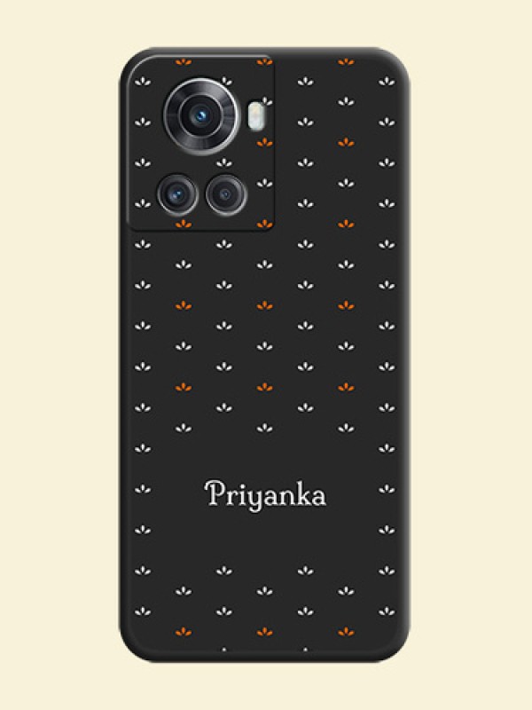 Simple Pattern With Custom Text On Space Black Personalized Soft Matte Phone Covers -Oneplus 10R 5G