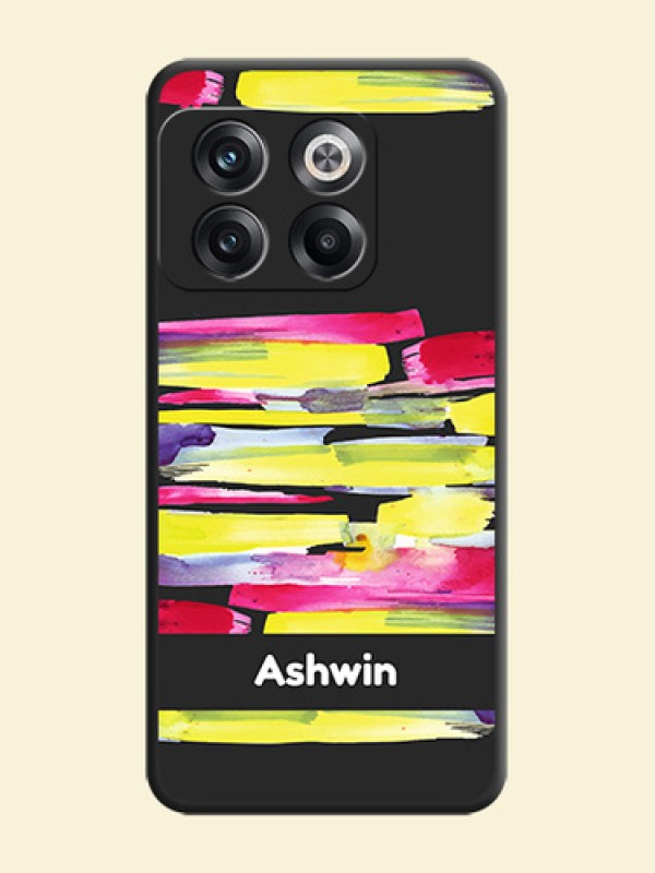 Brush Coloured on Space Black Personalized Soft Matte Phone Covers - OnePlus 10T 5G