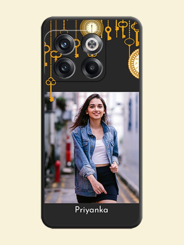 Decorative Design with Text on Space Black Custom Soft Matte Back Cover - OnePlus 10T 5G