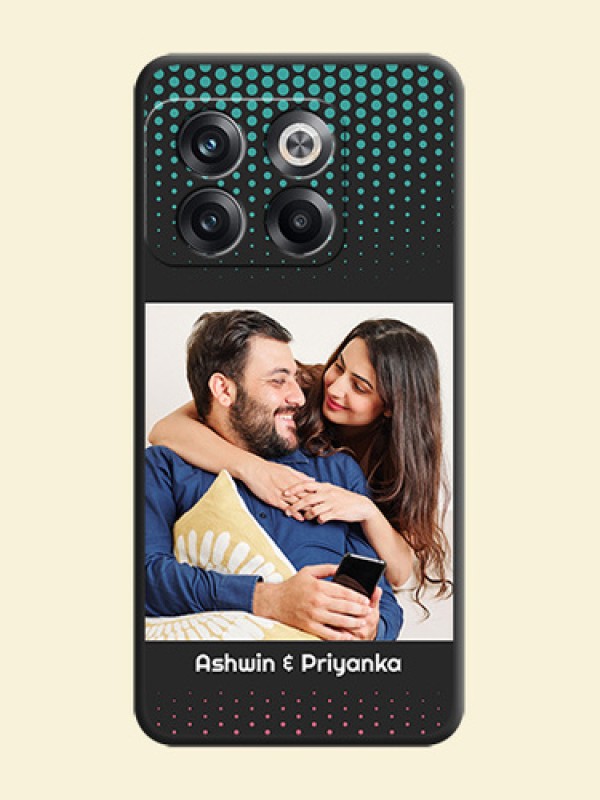 Faded Dots with Grunge Photo Frame and Text on Space Black Custom Soft Matte Phone Cases - OnePlus 10T 5G