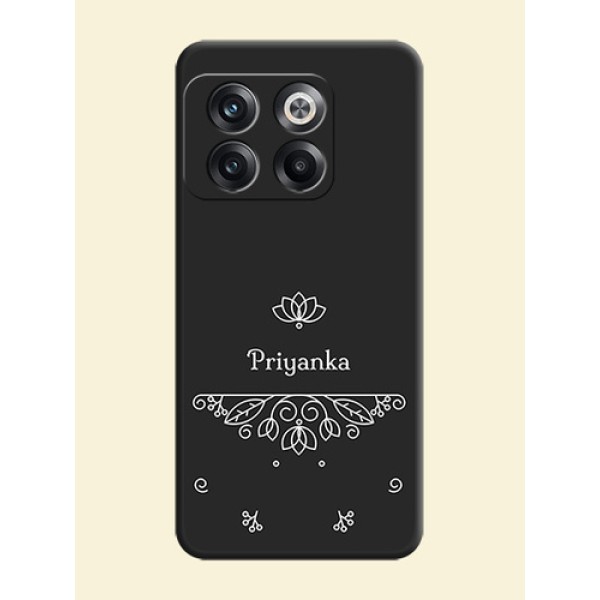 Lotus Garden Custom Text On Space Black Personalized Soft Matte Phone Covers -Oneplus 10T 5G
