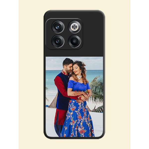 Image Upload With Space Black Color On Custom Soft Matte Mobile Back Cover - OnePlus 10T 5G