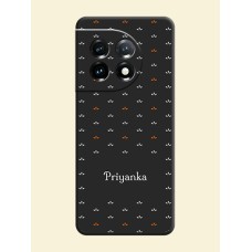 Simple Pattern With Custom Text On Space Black Personalized Soft Matte Phone Covers -Oneplus 11 5G
