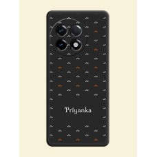 Simple Pattern With Custom Text On Space Black Personalized Soft Matte Phone Covers -Oneplus 11R 5G