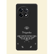 Lotus Garden Custom Text On Space Black Personalized Soft Matte Phone Covers -Oneplus 11R 5G