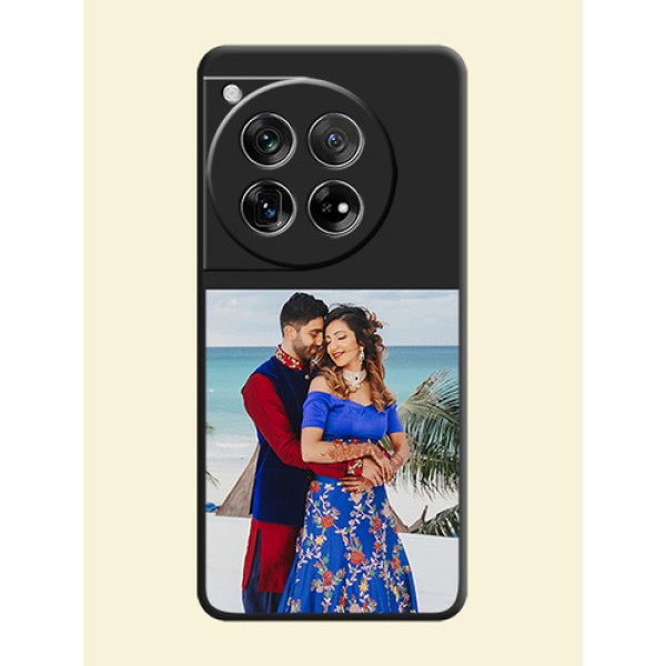 Image Upload With Space Black Color On Custom Soft Matte Mobile Back Cover - OnePlus 12 5G