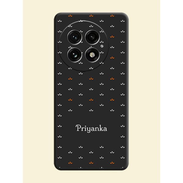 Simple Pattern With Custom Text On Space Black Custom Soft Matte Mobile Back Cover - OnePlus 13 5G