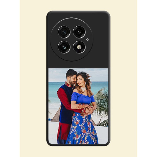 Image Upload With Space Black Color On Custom Soft Matte Mobile Back Cover - OnePlus 13 5G