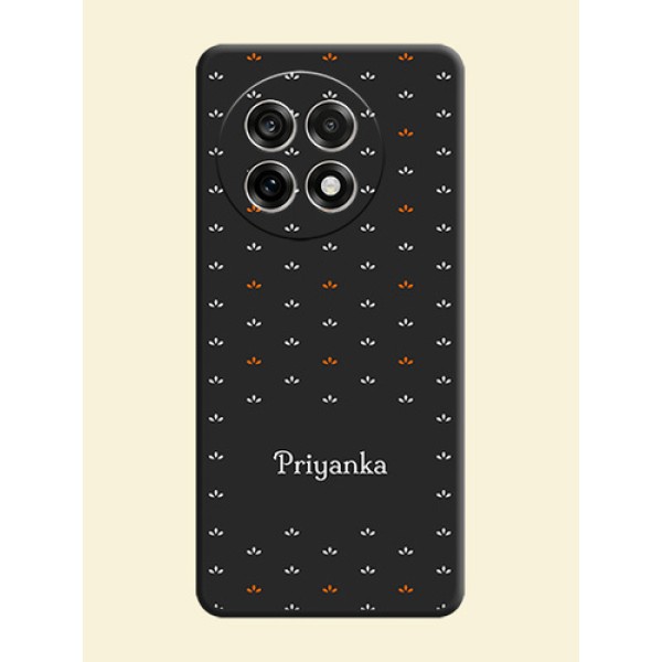 Simple Pattern With Custom Text On Space Black Custom Soft Matte Mobile Back Cover - OnePlus 13R 5G