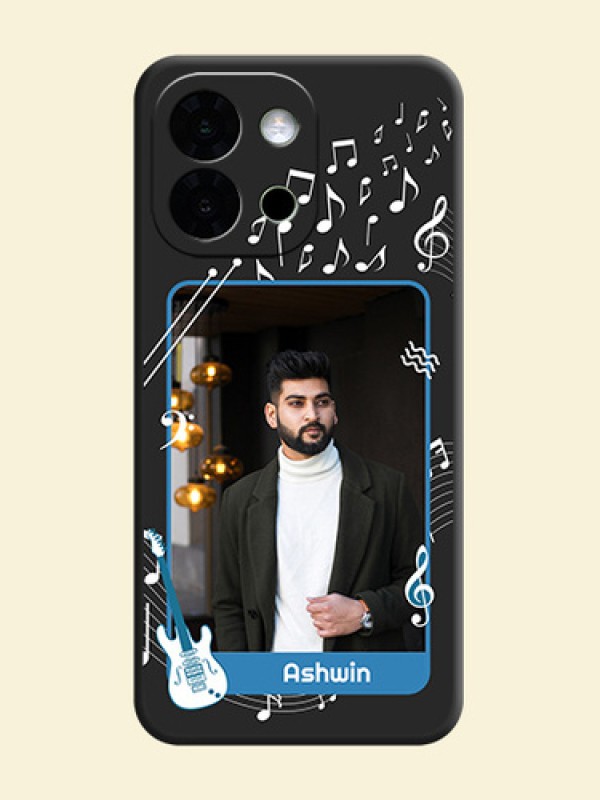 Musical Theme Design with Text on Photo On Space Black Custom Soft Matte Mobile Back Cover - OnePlus 13s 5G