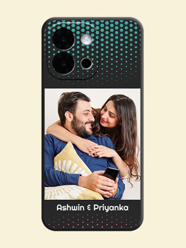 Faded Dots with Grunge Photo Frame and Text On Space Black Custom Soft Matte Mobile Back Cover - OnePlus 13s 5G