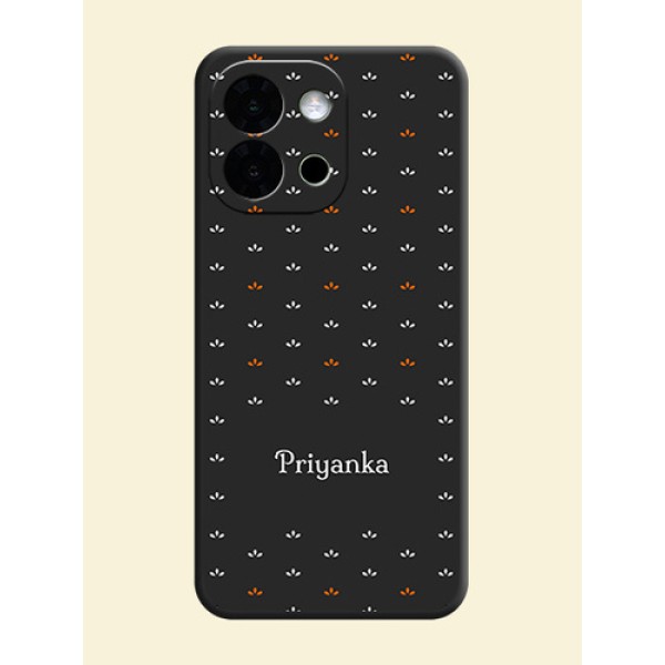 Simple Pattern With Custom Text On Space Black Custom Soft Matte Mobile Back Cover - OnePlus 13s 5G