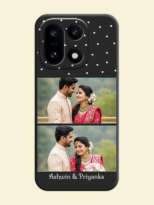 Miniature Love Symbols with Name On Space Black Custom Soft Matte Mobile Back Cover - OnePlus 15 5G