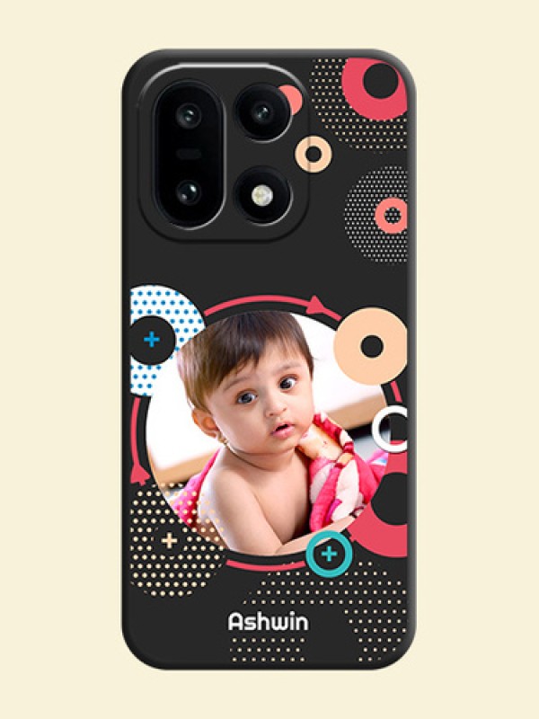 Multicoloured Round Image On Space Black Custom Soft Matte Mobile Back Cover - OnePlus 15 5G