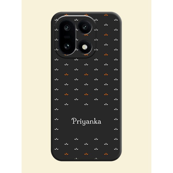 Simple Pattern With Custom Text On Space Black Custom Soft Matte Mobile Back Cover - OnePlus 15 5G