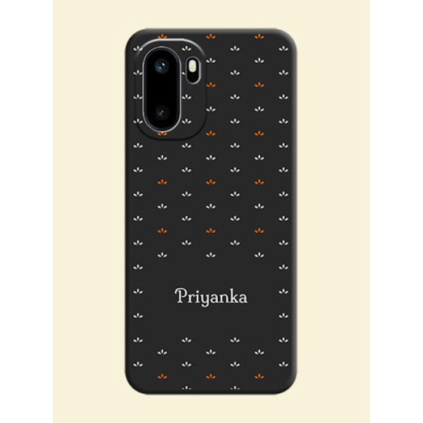 Simple Pattern With Custom Text On Space Black Custom Soft Matte Mobile Back Cover - OnePlus 15R 5G