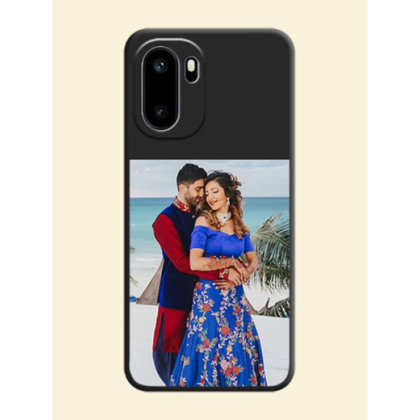 Image Upload With Space Black Color On Custom Soft Matte Mobile Back Cover - OnePlus 15R 5G