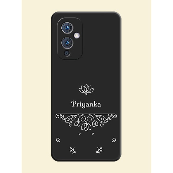 Lotus Garden Custom Text On Space Black Personalized Soft Matte Phone Covers -Oneplus 9 5G
