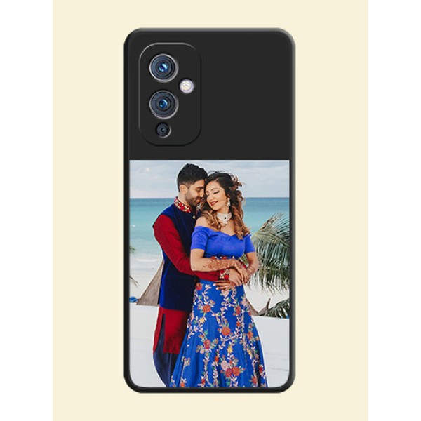 Image Upload With Space Black Color On Custom Soft Matte Mobile Back Cover - OnePlus 9 5G
