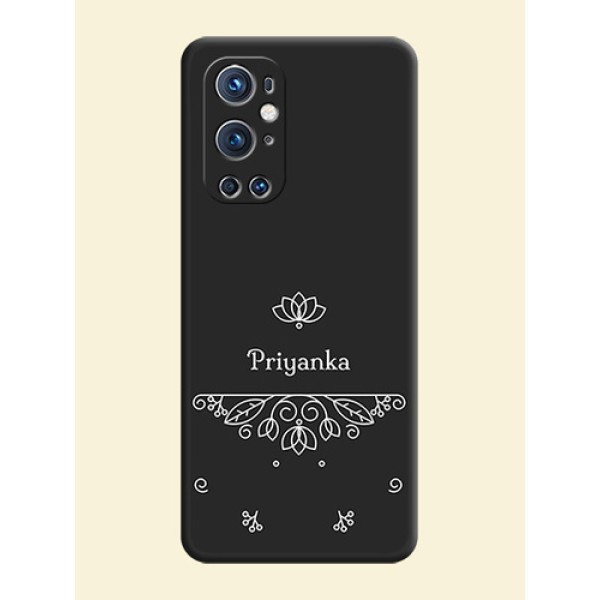 Lotus Garden Custom Text On Space Black Personalized Soft Matte Phone Covers -Oneplus 9 Pro 5G