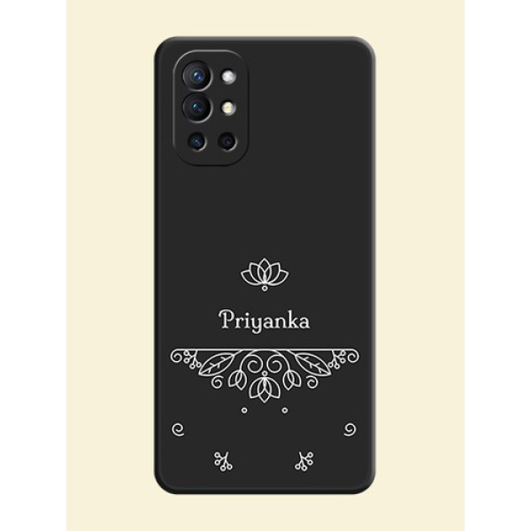 Lotus Garden Custom Text On Space Black Personalized Soft Matte Phone Covers -Oneplus 9R 5G
