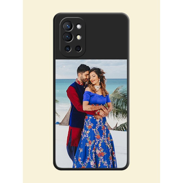 Image Upload With Space Black Color On Custom Soft Matte Mobile Back Cover - OnePlus 9R 5G