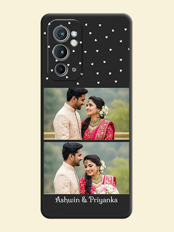 Miniature Love Symbols with Name on Space Black Custom Soft Matte Back Cover - OnePlus 9RT 5G