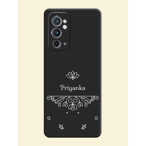 Lotus Garden Custom Text On Space Black Personalized Soft Matte Phone Covers -Oneplus 9Rt 5G