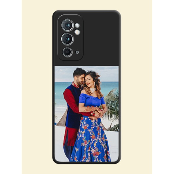 Image Upload With Space Black Color On Custom Soft Matte Mobile Back Cover - OnePlus 9Rt 5G