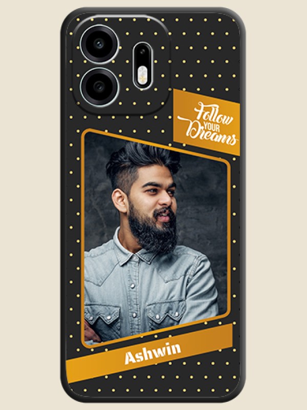 Follow Your Dreams with White Dots On Space Black Custom Soft Matte Mobile Back Cover - OnePlus N6 5G
