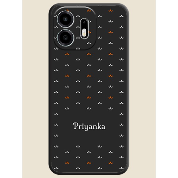 Simple Pattern With Custom Text On Space Black Custom Soft Matte Mobile Back Cover - OnePlus N6 5G