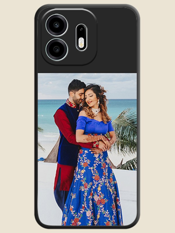 Image Upload With Space Black Color On Custom Soft Matte Mobile Back Cover - OnePlus N6 5G
