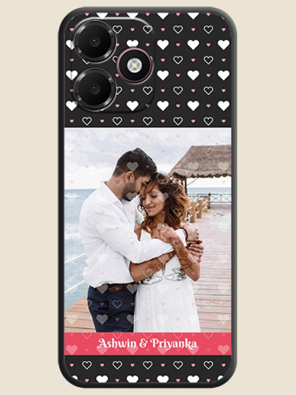 White Color Love Symbols with Text Design on Photo On Space Black Custom Soft Matte Mobile Back Cover - OnePlus N6 Lite 4G