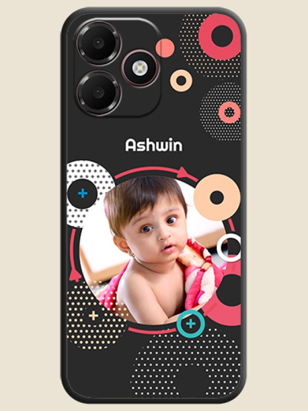 Multicoloured Round Image On Space Black Custom Soft Matte Mobile Back Cover - OnePlus N6 Lite 4G