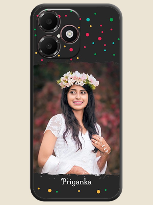 Multicolor Dotted Pattern with Text On Space Black Custom Soft Matte Mobile Back Cover - OnePlus N6 Lite 4G