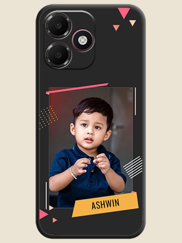 Photo Frame with Triangle Small Dots on Photo On Space Black Custom Soft Matte Mobile Back Cover - OnePlus N6 Lite 4G