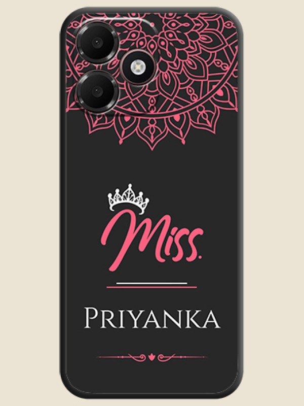 Mrs Name with Floral Design On Space Black Custom Soft Matte Mobile Back Cover - OnePlus N6 Lite 4G