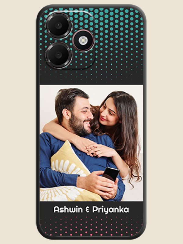 Faded Dots with Grunge Photo Frame and Text On Space Black Custom Soft Matte Mobile Back Cover - OnePlus N6 Lite 4G