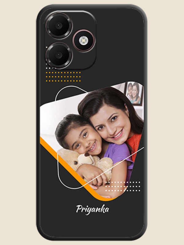 Yellow Triangle on Photo On Space Black Custom Soft Matte Mobile Back Cover - OnePlus N6 Lite 4G