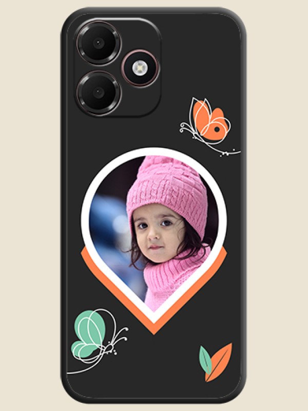 Upload Pic With Simple Butterly Design On Space Black Custom Soft Matte Mobile Back Cover - OnePlus N6 Lite 4G