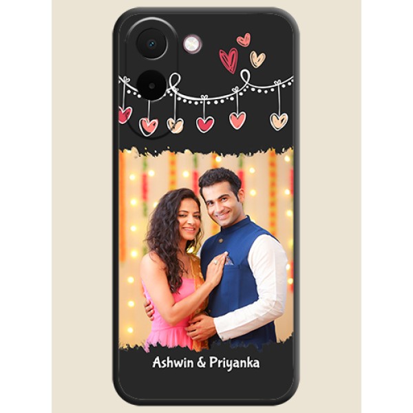 Pink Love Hangings with Name On Space Black Custom Soft Matte Mobile Back Cover - OnePlus N6x 5G Pink Love Hangings with Name On Space Black Custom Soft Matte Mobile Back Cover - OnePlus N6x 5G