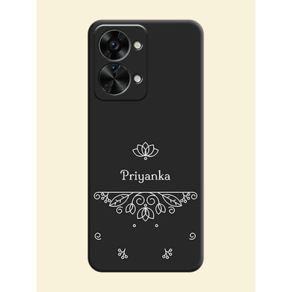 Lotus Garden Custom Text On Space Black Personalized Soft Matte Phone Covers -Oneplus Nord 2T 5G