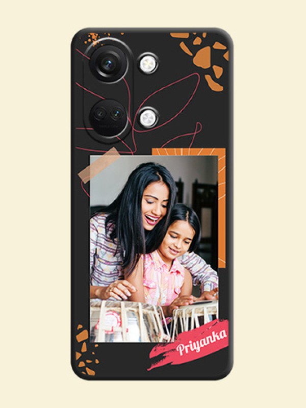 Orange Photo Frame on Space Black Custom Soft Matte Phone Back Cover - OnePlus Nord 3 5G