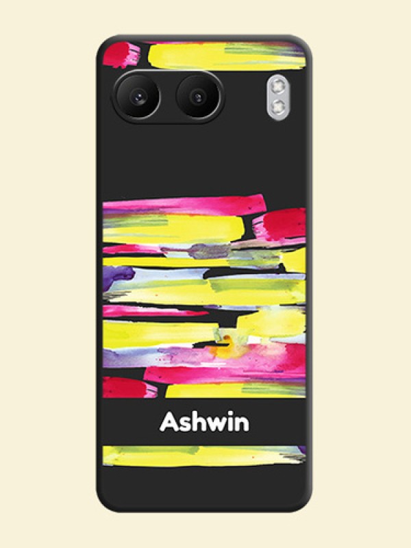 Brush Coloured On Space Black Custom Soft Matte Mobile Back Cover - Nord 4 5G