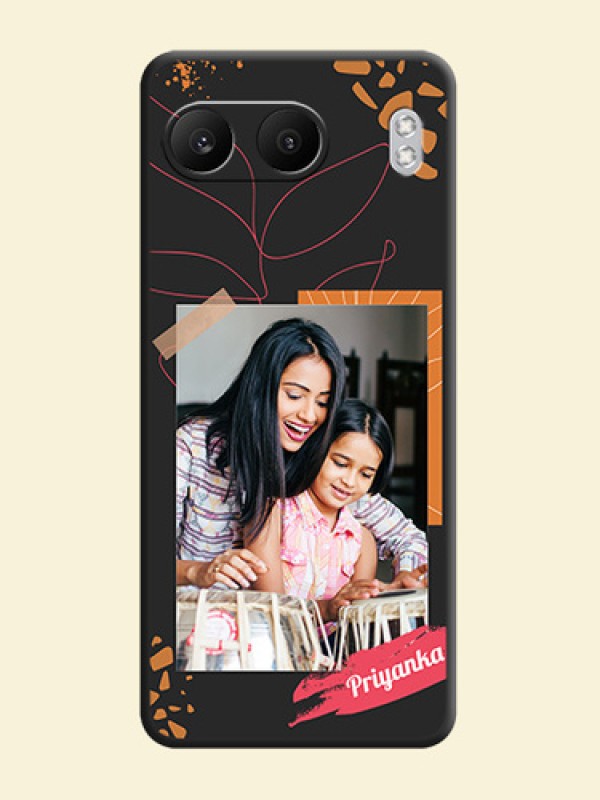 Orange Photo Frame On Space Black Custom Soft Matte Mobile Back Cover - Nord 4 5G